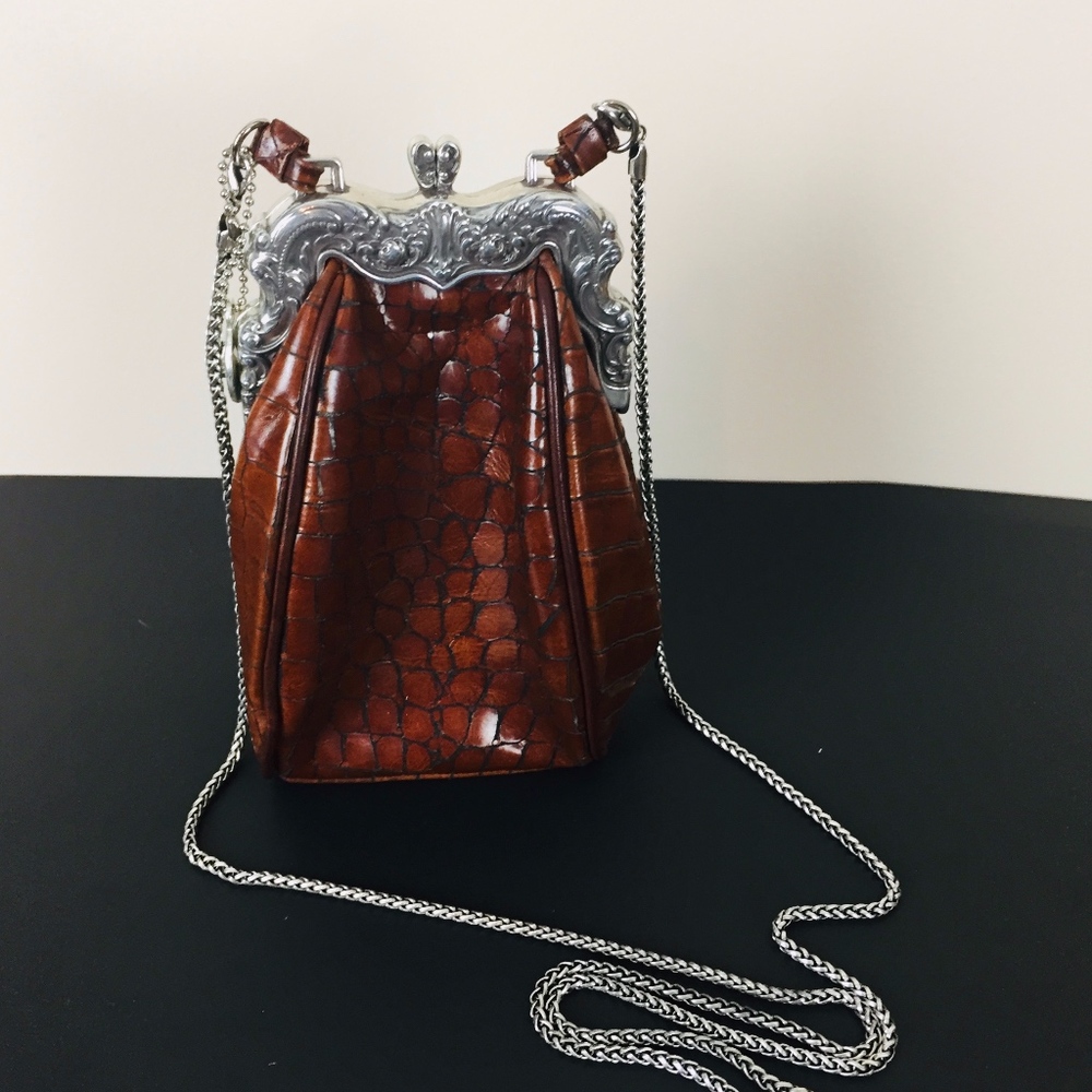 Vintage Brighton Purse Silver and Leather
